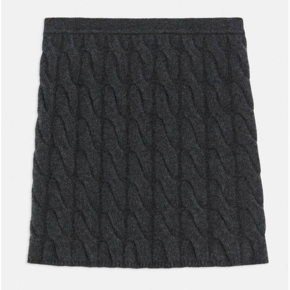 Theory Gray Cable Knit Mini Skirt
